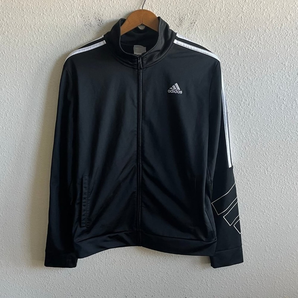 Adidas Boy's Iconic Tiricot Black Full Zip Jacket Size XL (18/20) Style AP5497